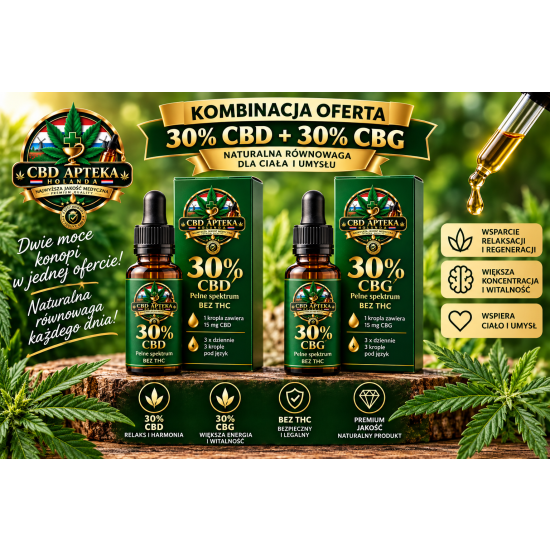 Olej konopny CBD 30% + 30% CBG